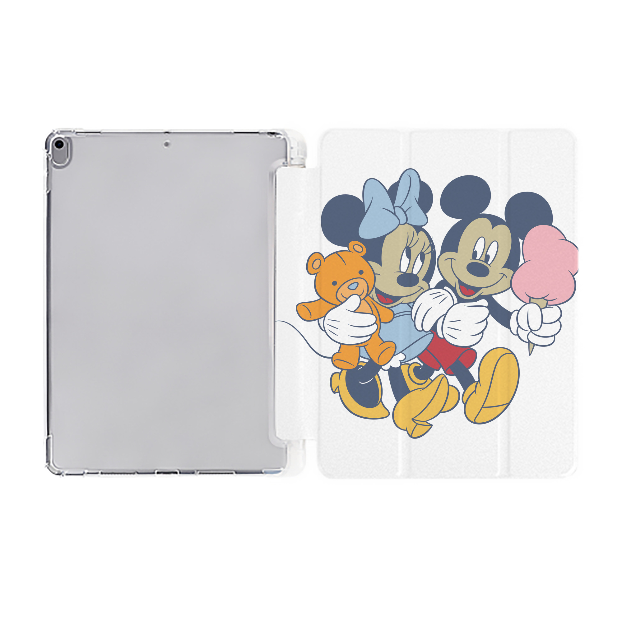 （画像用） ミッキーマウス Mickey Mouse IPad ケース ペン収納付き 三つ折りスタンド PUレザー×シリコン 対応機種9.5/10.5/10.9インチ